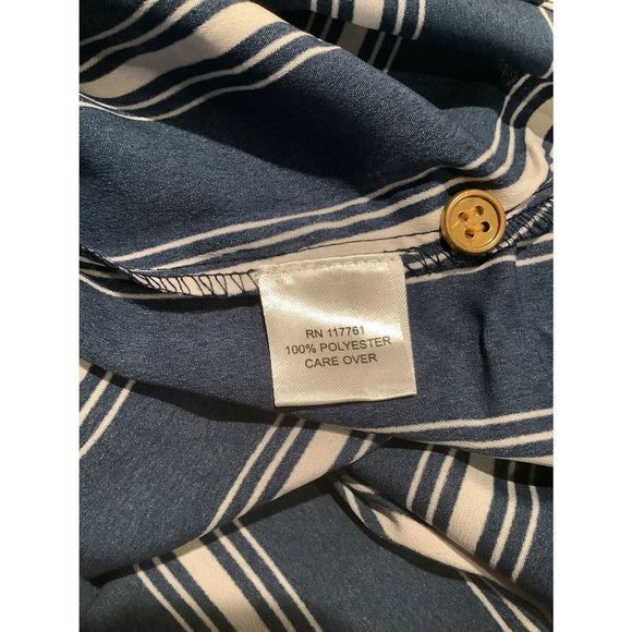 Striped Cap Sleeve Blouse by MPH Collection - Picture 5 of 7